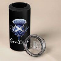 Scotland Thistle Floral Emblem Saltire Flag 4 in 1 Can Cooler Tumbler Patriotic Scottish Heritage