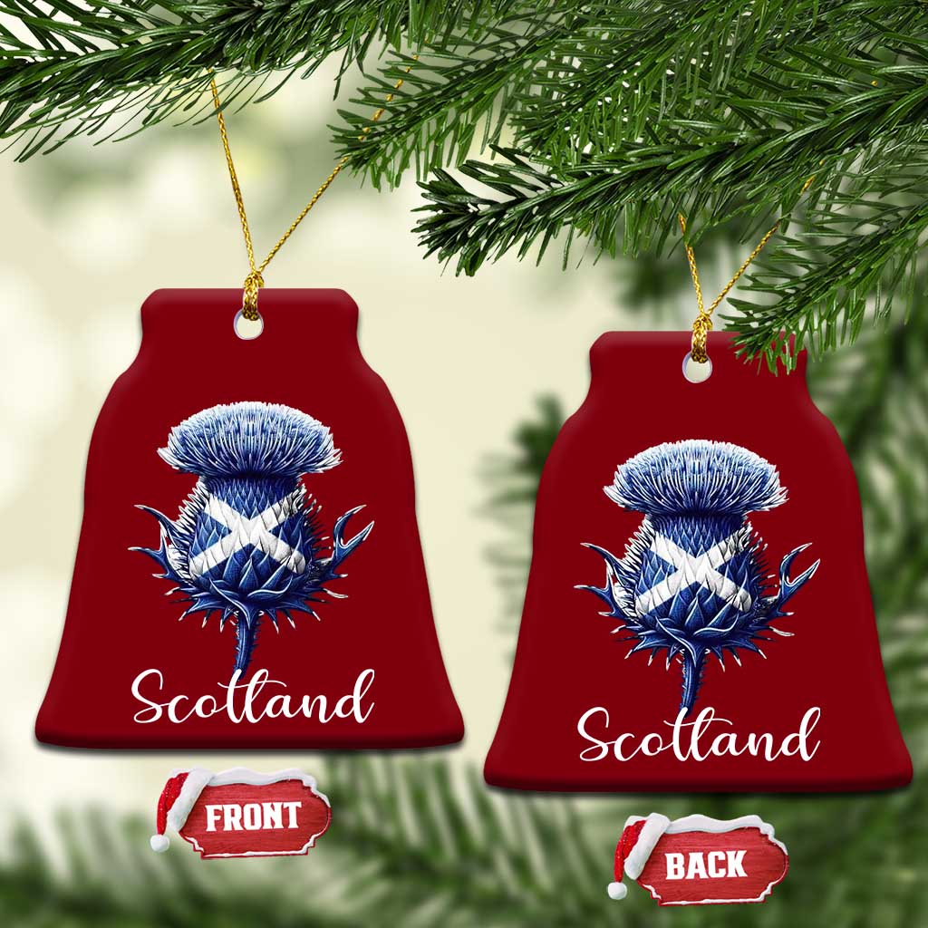 Scotland Thistle Floral Emblem Saltire Flag Ceramic Ornament Patriotic Scottish Heritage
