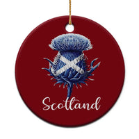 Scotland Thistle Floral Emblem Saltire Flag Ceramic Ornament Patriotic Scottish Heritage
