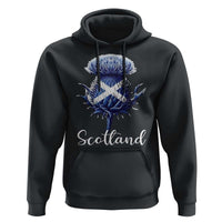 Scotland Thistle Floral Emblem Saltire Flag Hoodie Patriotic Scottish Heritage