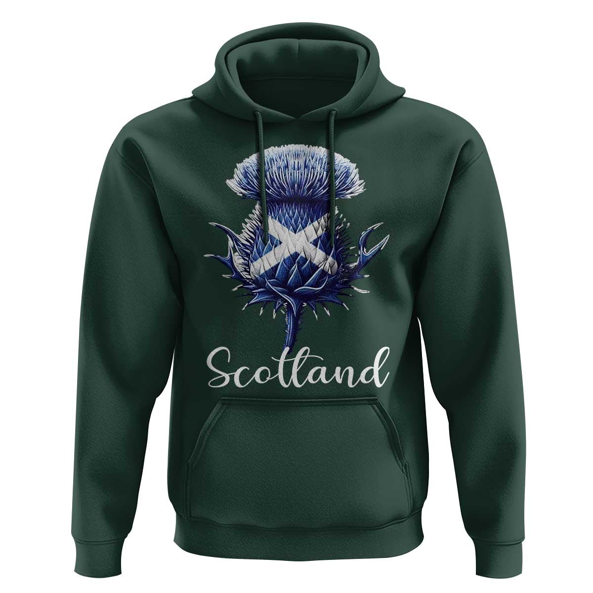 Scotland Thistle Floral Emblem Saltire Flag Hoodie Patriotic Scottish Heritage