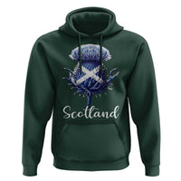 Scotland Thistle Floral Emblem Saltire Flag Hoodie Patriotic Scottish Heritage
