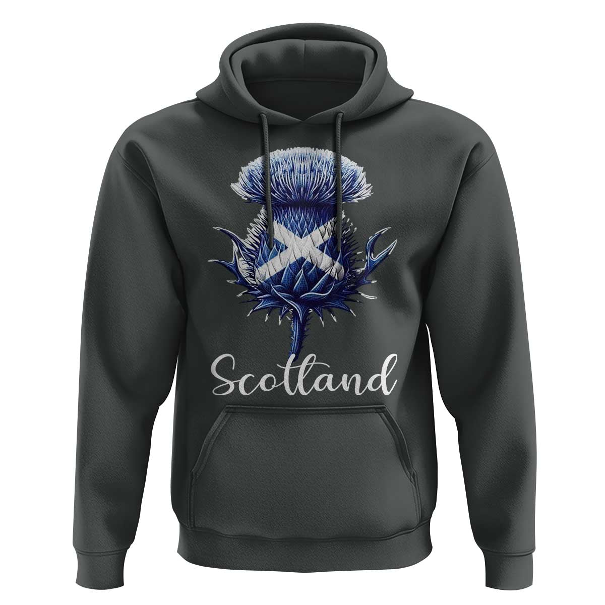 Scotland Thistle Floral Emblem Saltire Flag Hoodie Patriotic Scottish Heritage