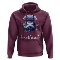 Scotland Thistle Floral Emblem Saltire Flag Hoodie Patriotic Scottish Heritage