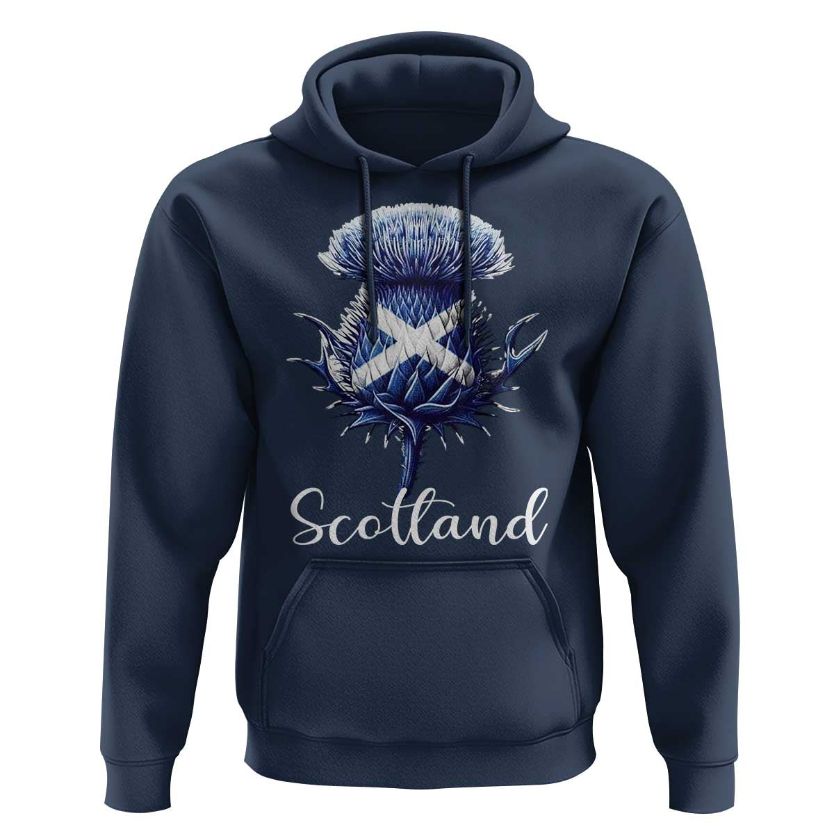 Scotland Thistle Floral Emblem Saltire Flag Hoodie Patriotic Scottish Heritage