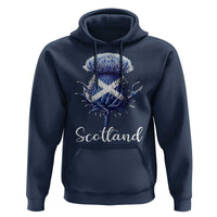 Scotland Thistle Floral Emblem Saltire Flag Hoodie Patriotic Scottish Heritage
