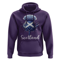 Scotland Thistle Floral Emblem Saltire Flag Hoodie Patriotic Scottish Heritage