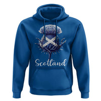 Scotland Thistle Floral Emblem Saltire Flag Hoodie Patriotic Scottish Heritage