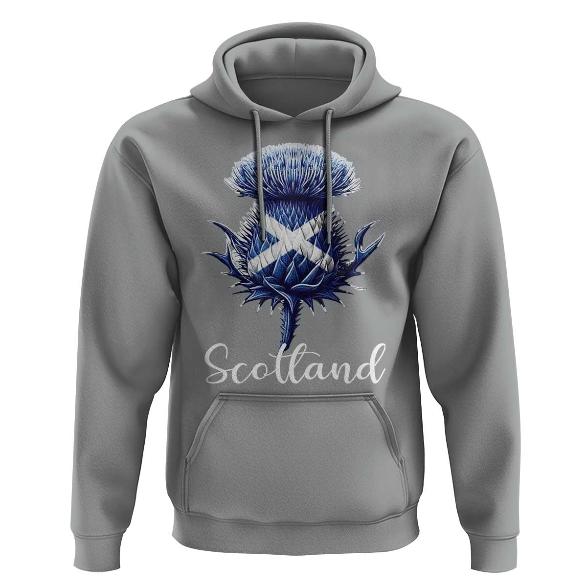 Scotland Thistle Floral Emblem Saltire Flag Hoodie Patriotic Scottish Heritage