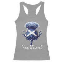 Scotland Thistle Floral Emblem Saltire Flag Racerback Tank Top Patriotic Scottish Heritage