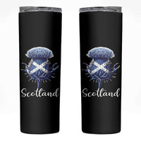 Scotland Thistle Floral Emblem Saltire Flag Skinny Tumbler Patriotic Scottish Heritage