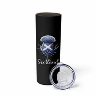 Scotland Thistle Floral Emblem Saltire Flag Skinny Tumbler Patriotic Scottish Heritage