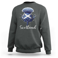 Scotland Thistle Floral Emblem Saltire Flag Sweatshirt Patriotic Scottish Heritage