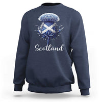 Scotland Thistle Floral Emblem Saltire Flag Sweatshirt Patriotic Scottish Heritage