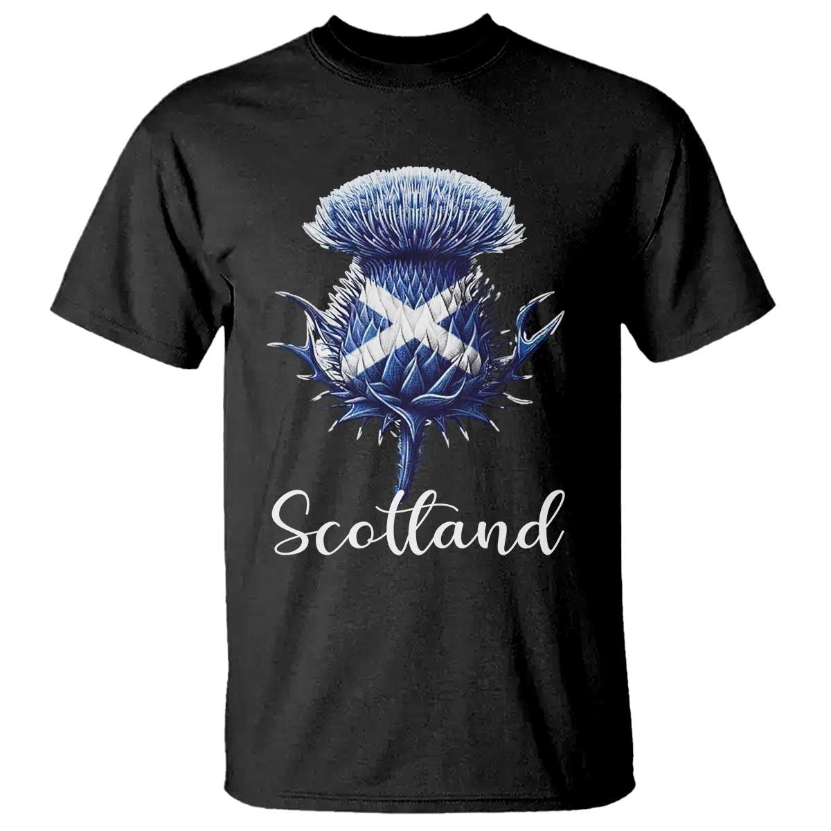 Scotland Thistle Floral Emblem Saltire Flag T Shirt Patriotic Scottish Heritage