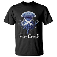 Scotland Thistle Floral Emblem Saltire Flag T Shirt Patriotic Scottish Heritage