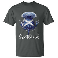 Scotland Thistle Floral Emblem Saltire Flag T Shirt Patriotic Scottish Heritage