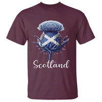 Scotland Thistle Floral Emblem Saltire Flag T Shirt Patriotic Scottish Heritage