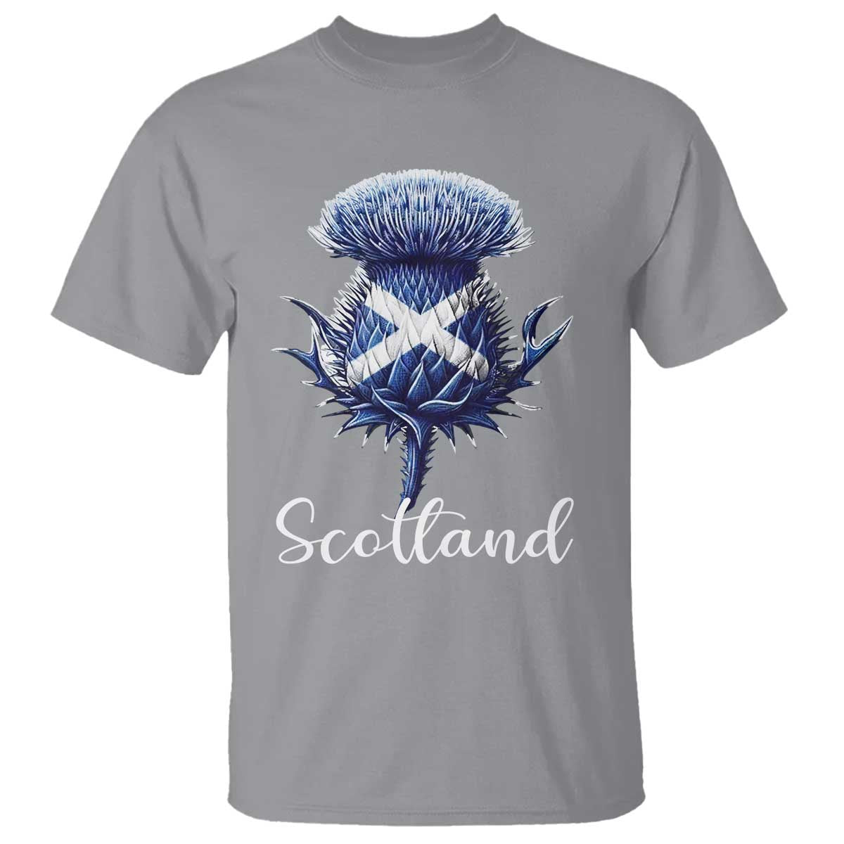 Scotland Thistle Floral Emblem Saltire Flag T Shirt Patriotic Scottish Heritage