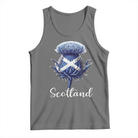 Scotland Thistle Floral Emblem Saltire Flag Tank Top Patriotic Scottish Heritage