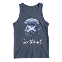 Scotland Thistle Floral Emblem Saltire Flag Tank Top Patriotic Scottish Heritage