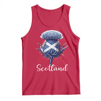 Scotland Thistle Floral Emblem Saltire Flag Tank Top Patriotic Scottish Heritage