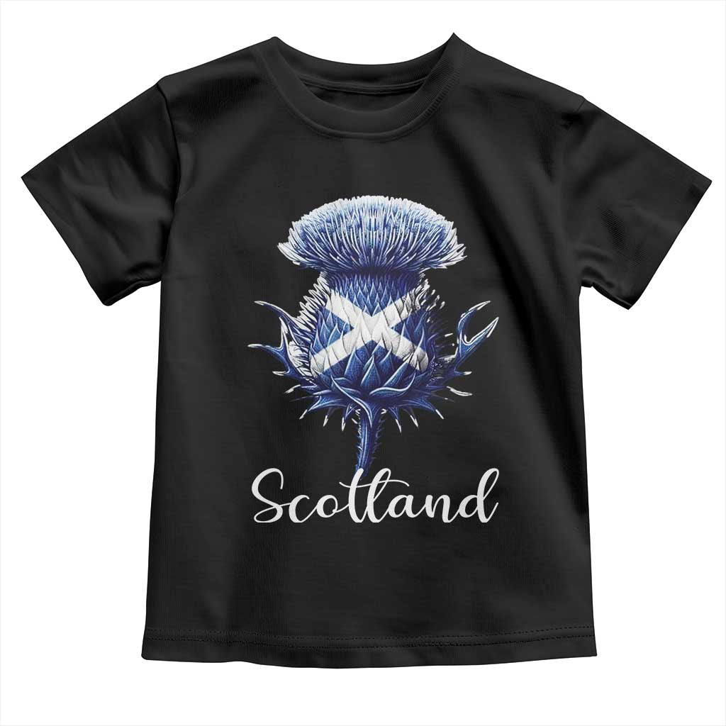 Scotland Thistle Floral Emblem Saltire Flag Toddler T Shirt Patriotic Scottish Heritage