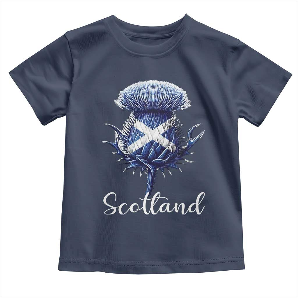 Scotland Thistle Floral Emblem Saltire Flag Toddler T Shirt Patriotic Scottish Heritage