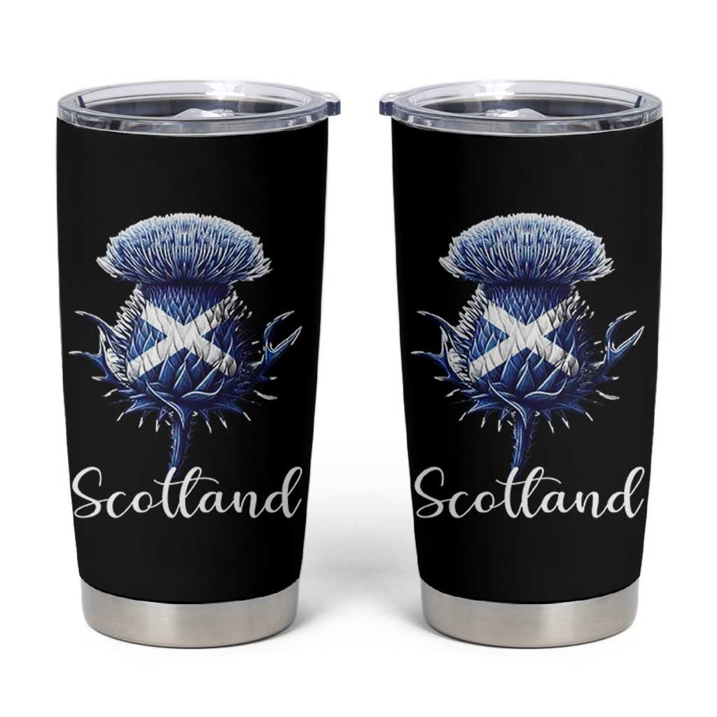 Scotland Thistle Floral Emblem Saltire Flag Tumbler Cup Patriotic Scottish Heritage