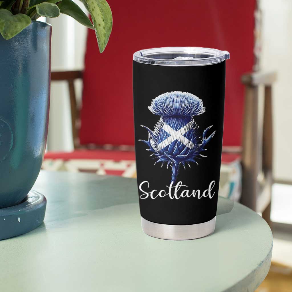 Scotland Thistle Floral Emblem Saltire Flag Tumbler Cup Patriotic Scottish Heritage
