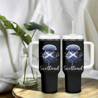 Scotland Thistle Floral Emblem Saltire Flag Tumbler With Handle Patriotic Scottish Heritage