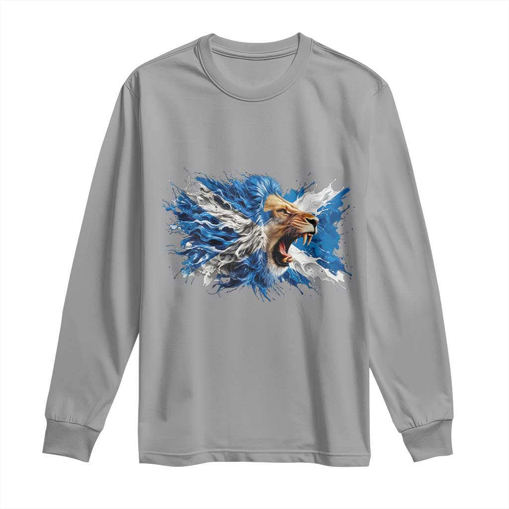 Roaring Scottish Lion Long Sleeve Shirt Braveheart Scotland Flag Pride - Wonder Print Shop