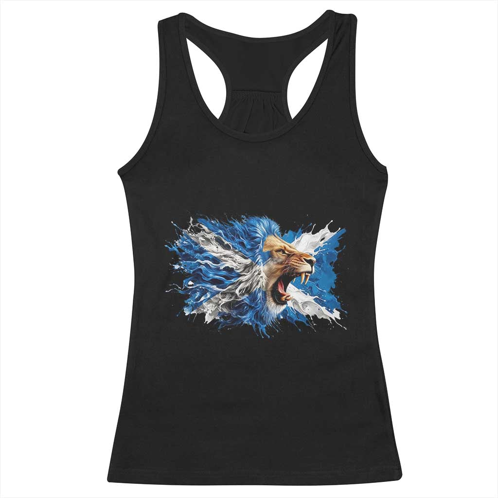Roaring Scottish Lion Racerback Tank Top Braveheart Scotland Flag Pride - Wonder Print Shop