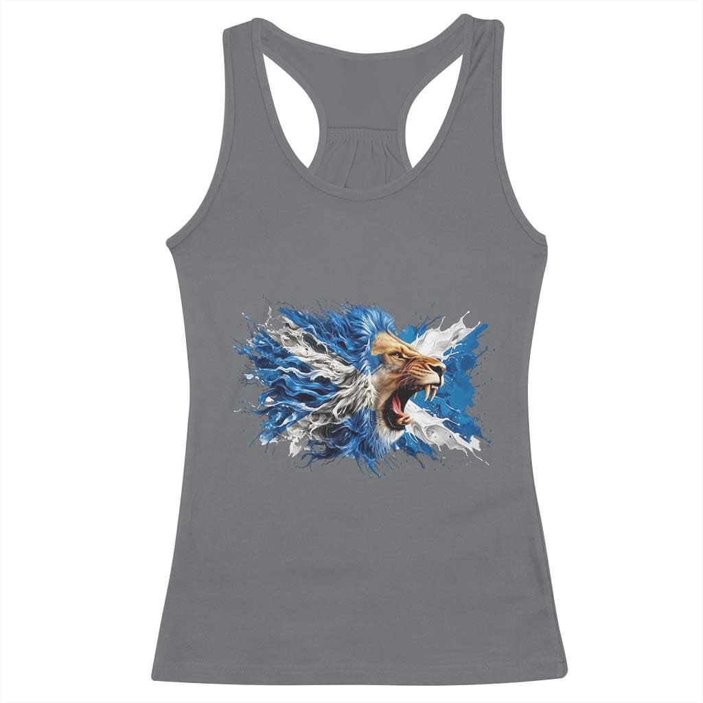 Roaring Scottish Lion Racerback Tank Top Braveheart Scotland Flag Pride - Wonder Print Shop