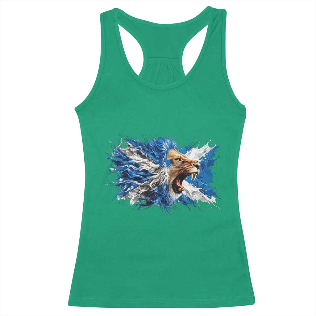 Roaring Scottish Lion Racerback Tank Top Braveheart Scotland Flag Pride - Wonder Print Shop