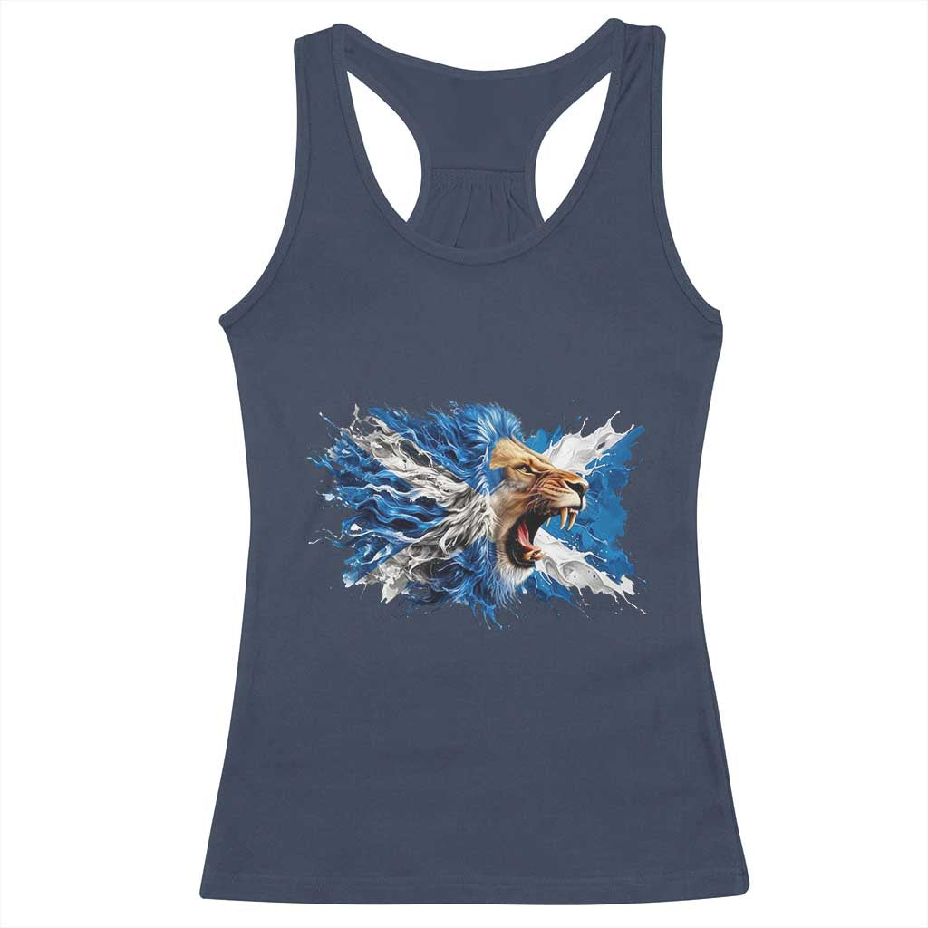 Roaring Scottish Lion Racerback Tank Top Braveheart Scotland Flag Pride - Wonder Print Shop