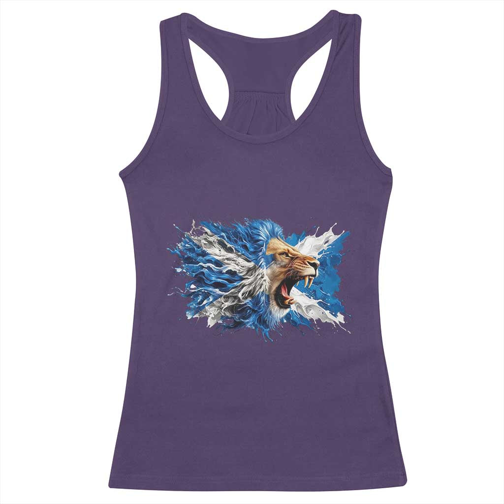 Roaring Scottish Lion Racerback Tank Top Braveheart Scotland Flag Pride - Wonder Print Shop