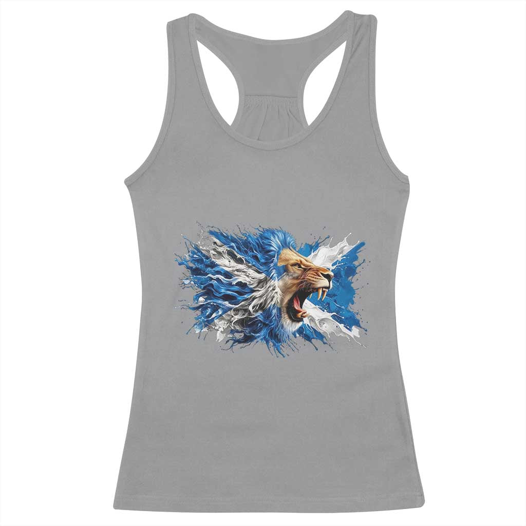 Roaring Scottish Lion Racerback Tank Top Braveheart Scotland Flag Pride - Wonder Print Shop