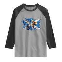 Roaring Scottish Lion Raglan Shirt Braveheart Scotland Flag Pride - Wonder Print Shop