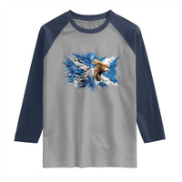 Roaring Scottish Lion Raglan Shirt Braveheart Scotland Flag Pride - Wonder Print Shop