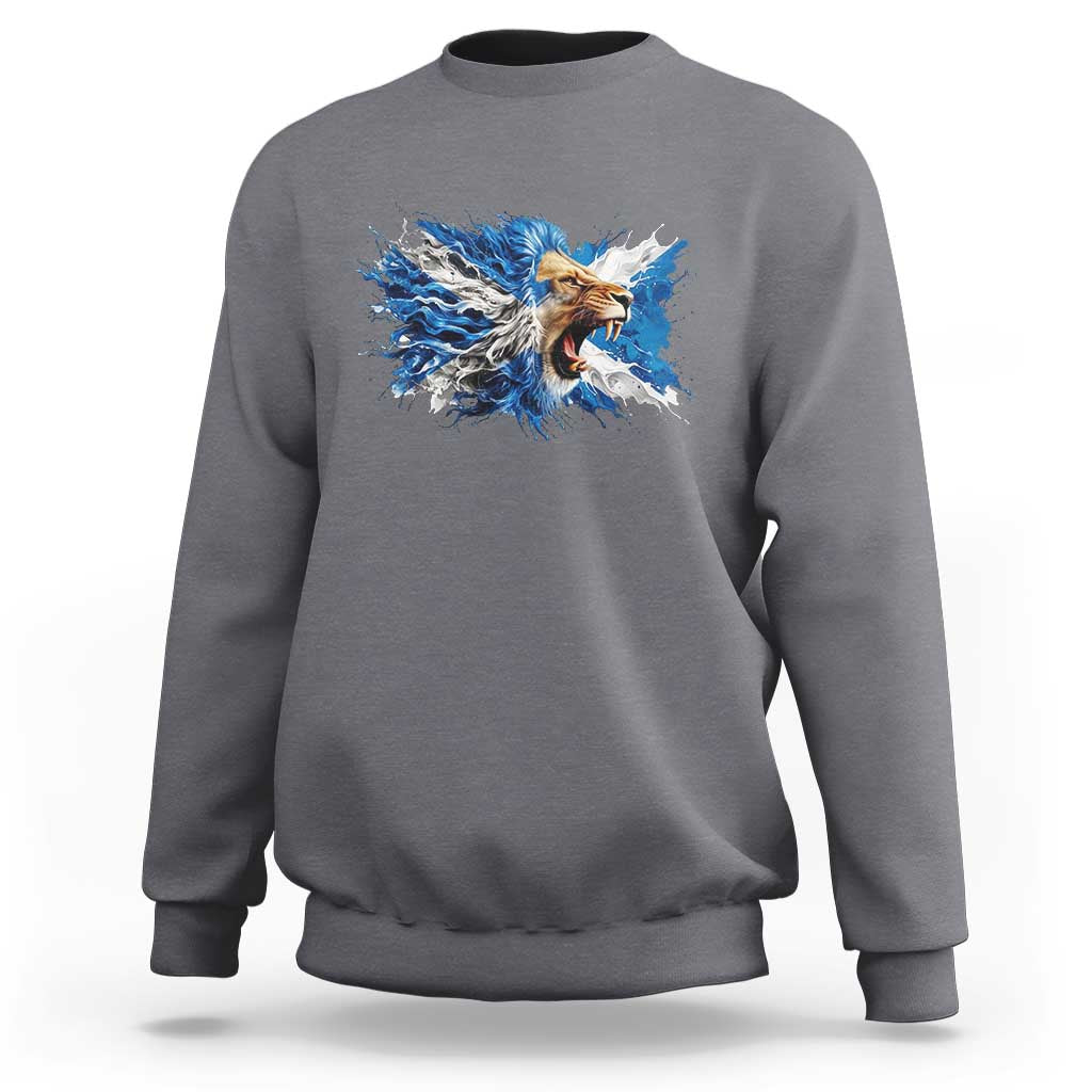Roaring Scottish Lion Sweatshirt Braveheart Scotland Flag Pride - Wonder Print Shop