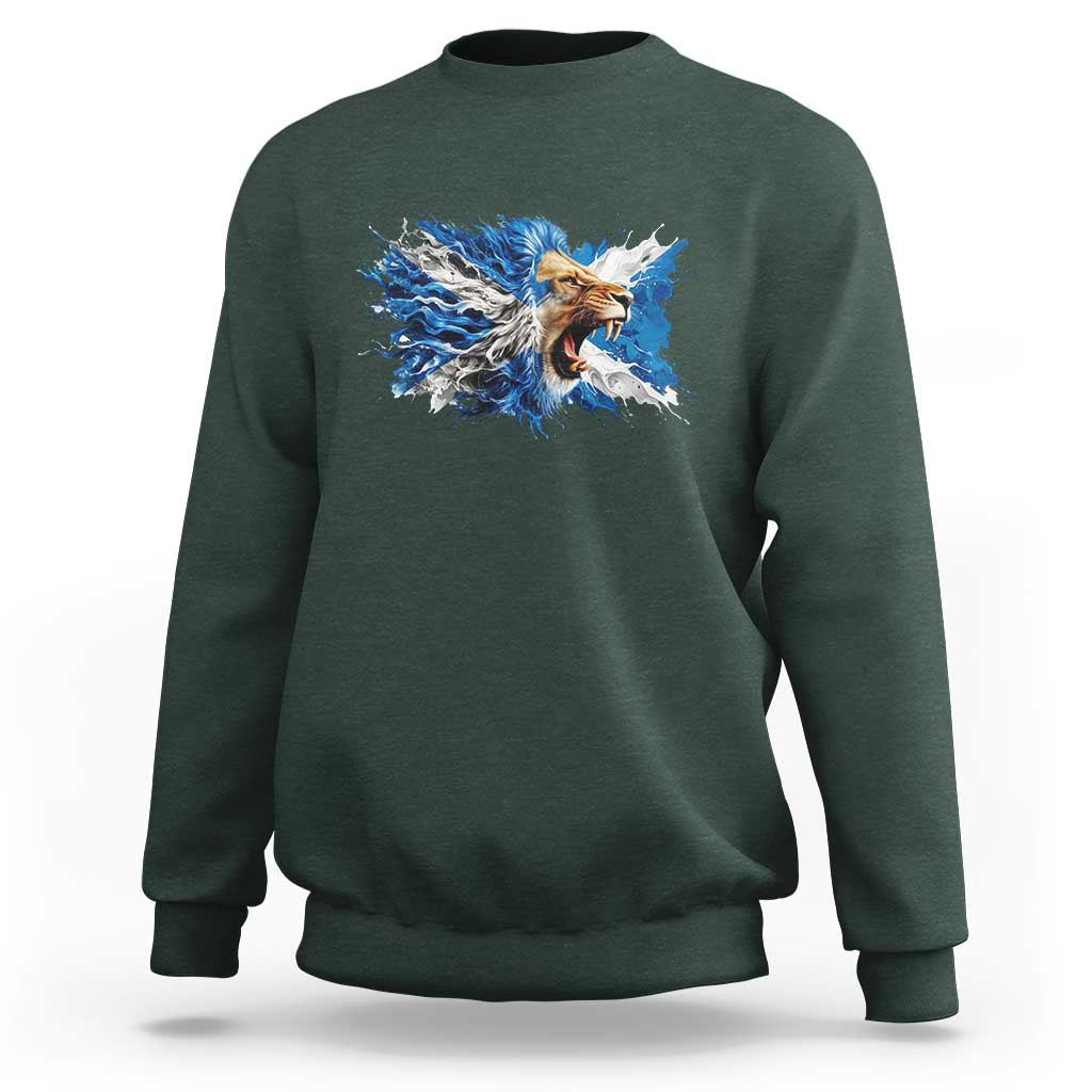 Roaring Scottish Lion Sweatshirt Braveheart Scotland Flag Pride - Wonder Print Shop
