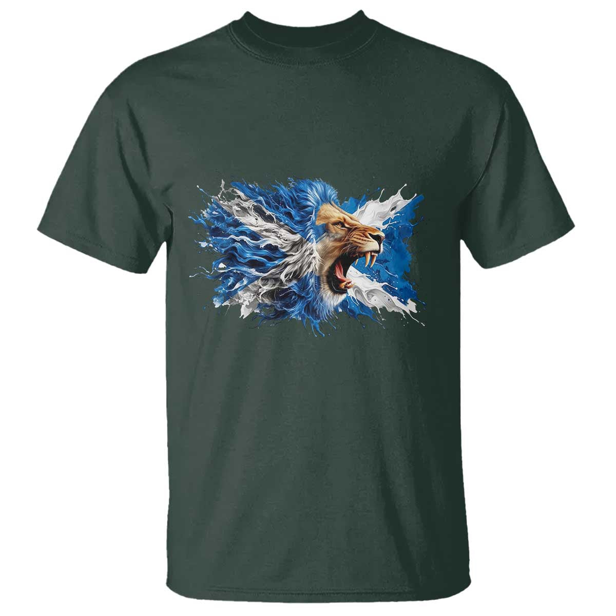 Roaring Scottish Lion T Shirt Braveheart Scotland Flag Pride - Wonder Print Shop