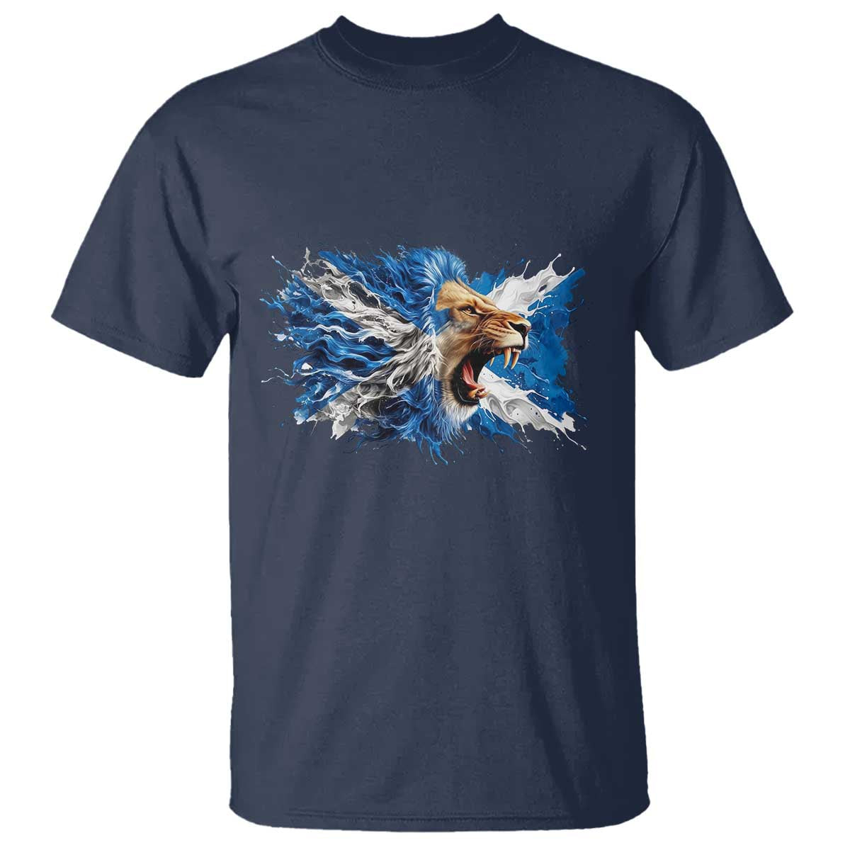 Roaring Scottish Lion T Shirt Braveheart Scotland Flag Pride - Wonder Print Shop