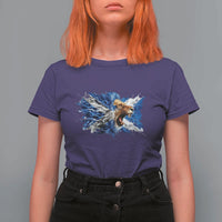 Roaring Scottish Lion T Shirt For Women Braveheart Scotland Flag Pride - Wonder Print Shop