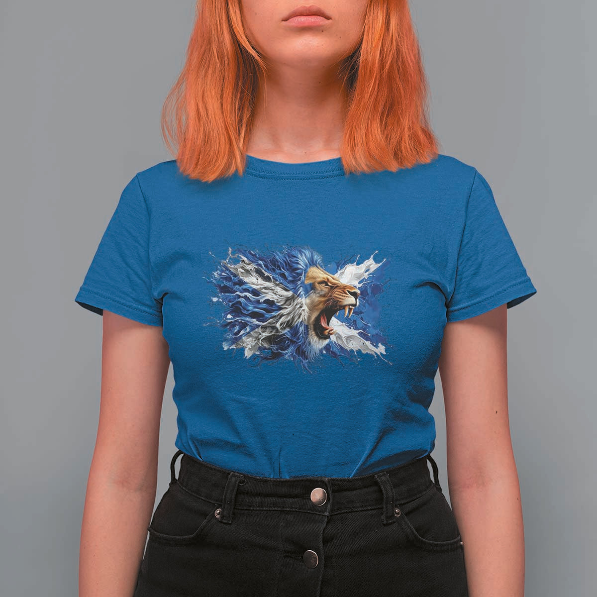 Roaring Scottish Lion T Shirt For Women Braveheart Scotland Flag Pride - Wonder Print Shop