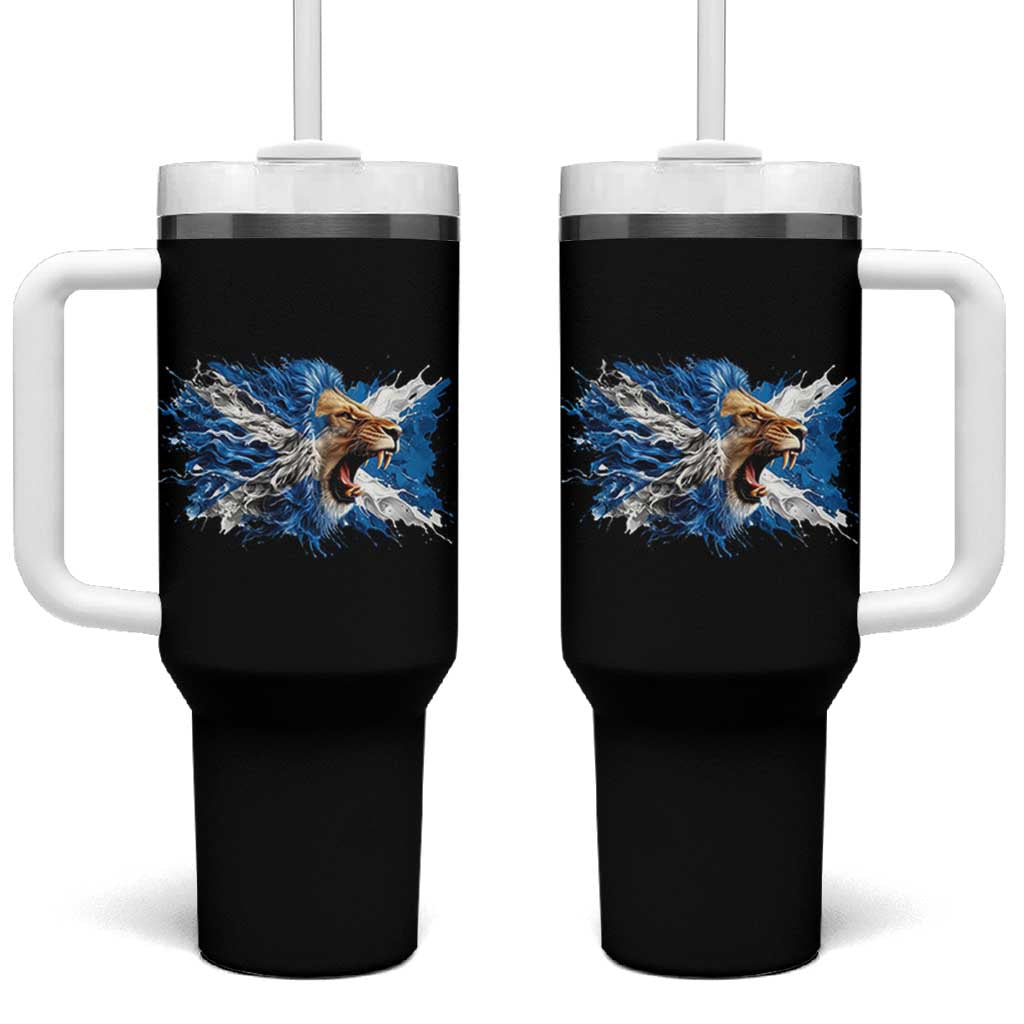 Roaring Scottish Lion Tumbler With Handle Braveheart Scotland Flag Pride - Wonder Print Shop
