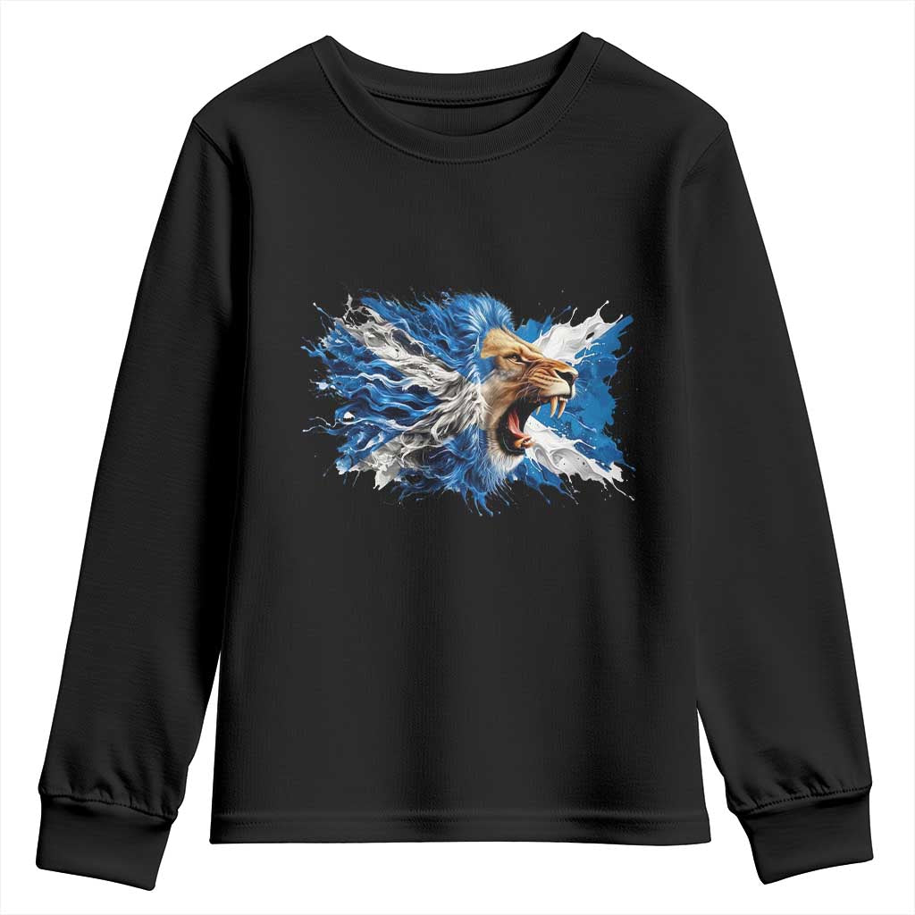 Roaring Scottish Lion Youth Sweatshirt Braveheart Scotland Flag Pride - Wonder Print Shop