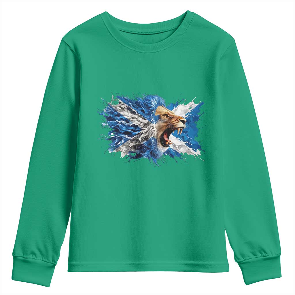 Roaring Scottish Lion Youth Sweatshirt Braveheart Scotland Flag Pride - Wonder Print Shop