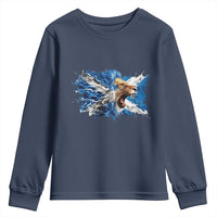 Roaring Scottish Lion Youth Sweatshirt Braveheart Scotland Flag Pride - Wonder Print Shop